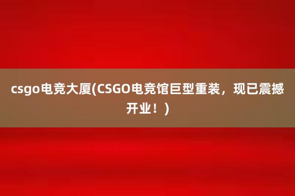 csgo电竞大厦(CSGO电竞馆巨型重装，现已震撼开业！)