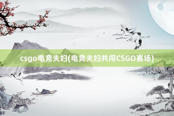 csgo电竞夫妇(电竞夫妇共闯CSGO赛场)