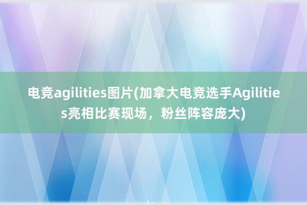 电竞agilities图片(加拿大电竞选手Agilities亮相比赛现场，粉丝阵容庞大)