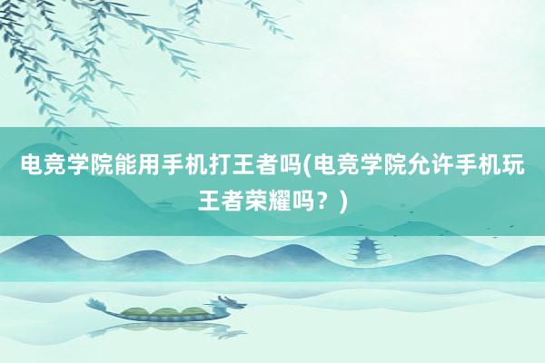 电竞学院能用手机打王者吗(电竞学院允许手机玩王者荣耀吗？)