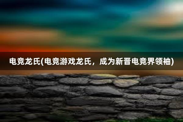 电竞龙氏(电竞游戏龙氏，成为新晋电竞界领袖)