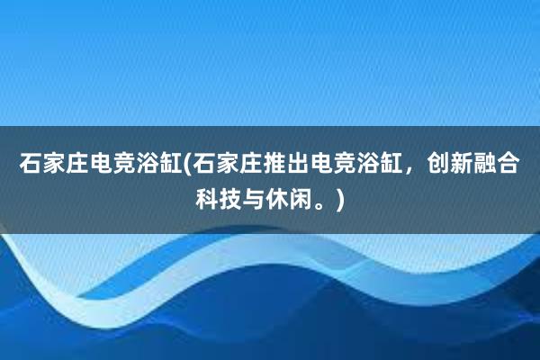 石家庄电竞浴缸(石家庄推出电竞浴缸，创新融合科技与休闲。)