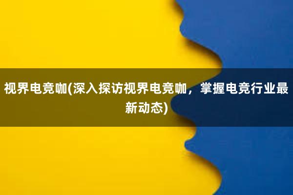 视界电竞咖(深入探访视界电竞咖，掌握电竞行业最新动态)