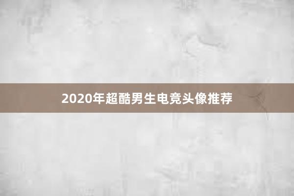 2020年超酷男生电竞头像推荐