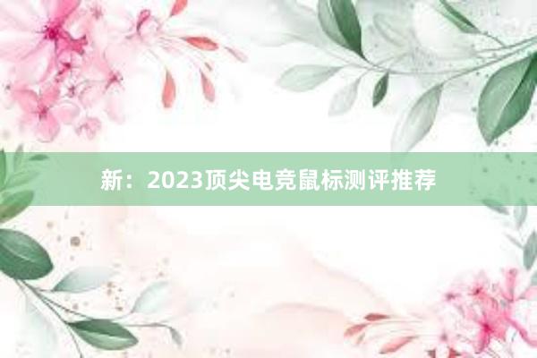 新：2023顶尖电竞鼠标测评推荐