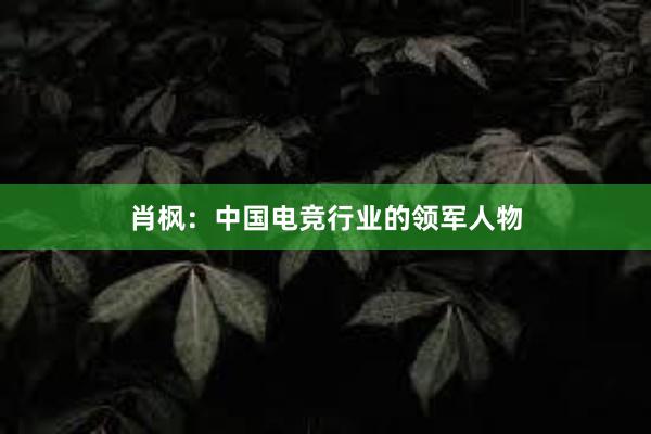 肖枫：中国电竞行业的领军人物