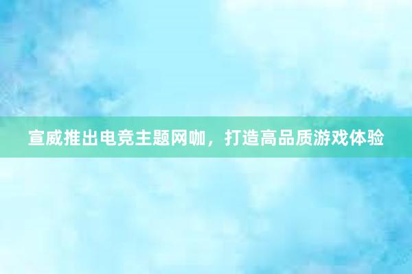 宣威推出电竞主题网咖，打造高品质游戏体验