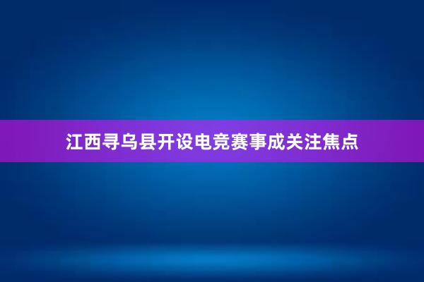 江西寻乌县开设电竞赛事成关注焦点