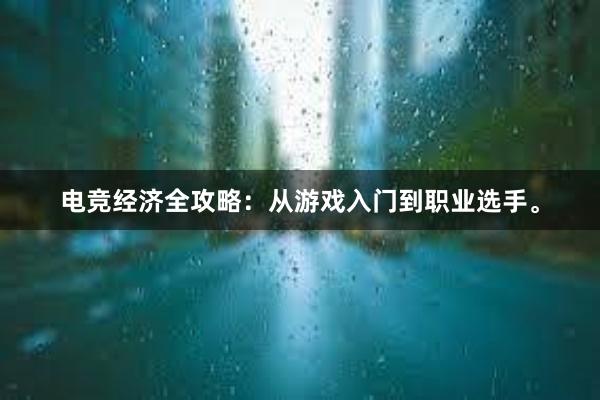 电竞经济全攻略：从游戏入门到职业选手。