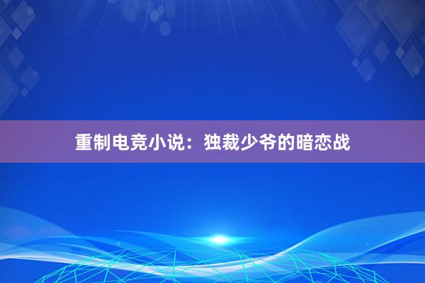 重制电竞小说：独裁少爷的暗恋战